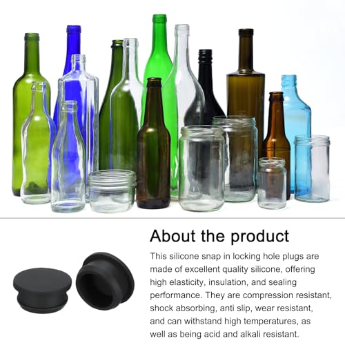 Image of Snap in Locking Hole Plugs Rubber Panel Seal Cover Drilled Silicone Caps, [for Kitchen Rubber, Waterproof Sealing Plugs] - 28mm /1.1in /Black /2Pcs