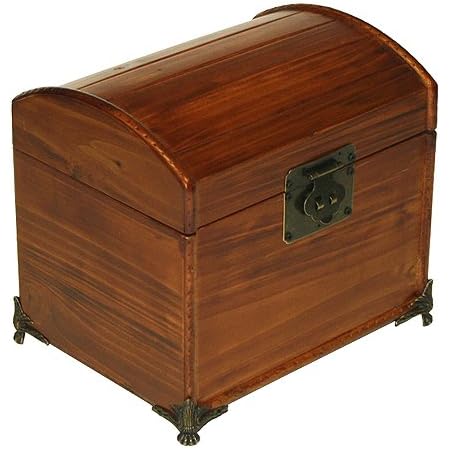 Mountain Woods Brown Valencia Antique Style Wooden Recipe Box with Divider Tabs - 7.5" x 5.75" x 6.75"