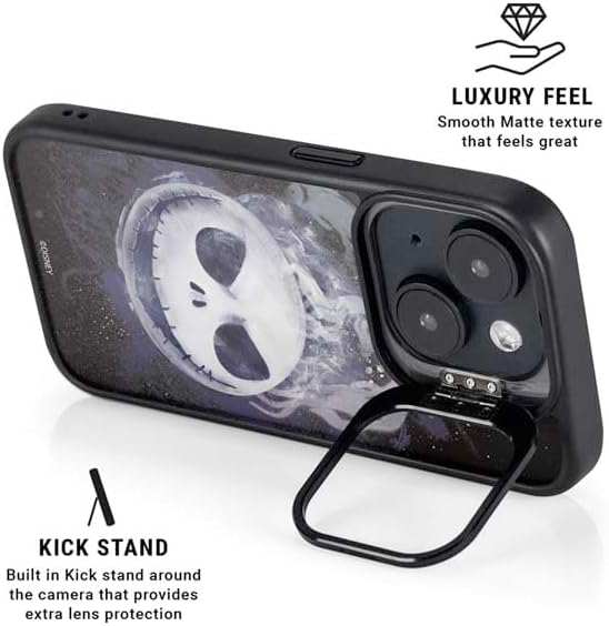 Skinit Kickstand Phone Case Compatible with iPhone 13 - Officially Licensed Disney The Nightmare Before Christmas Jack Skellington Face Art Design