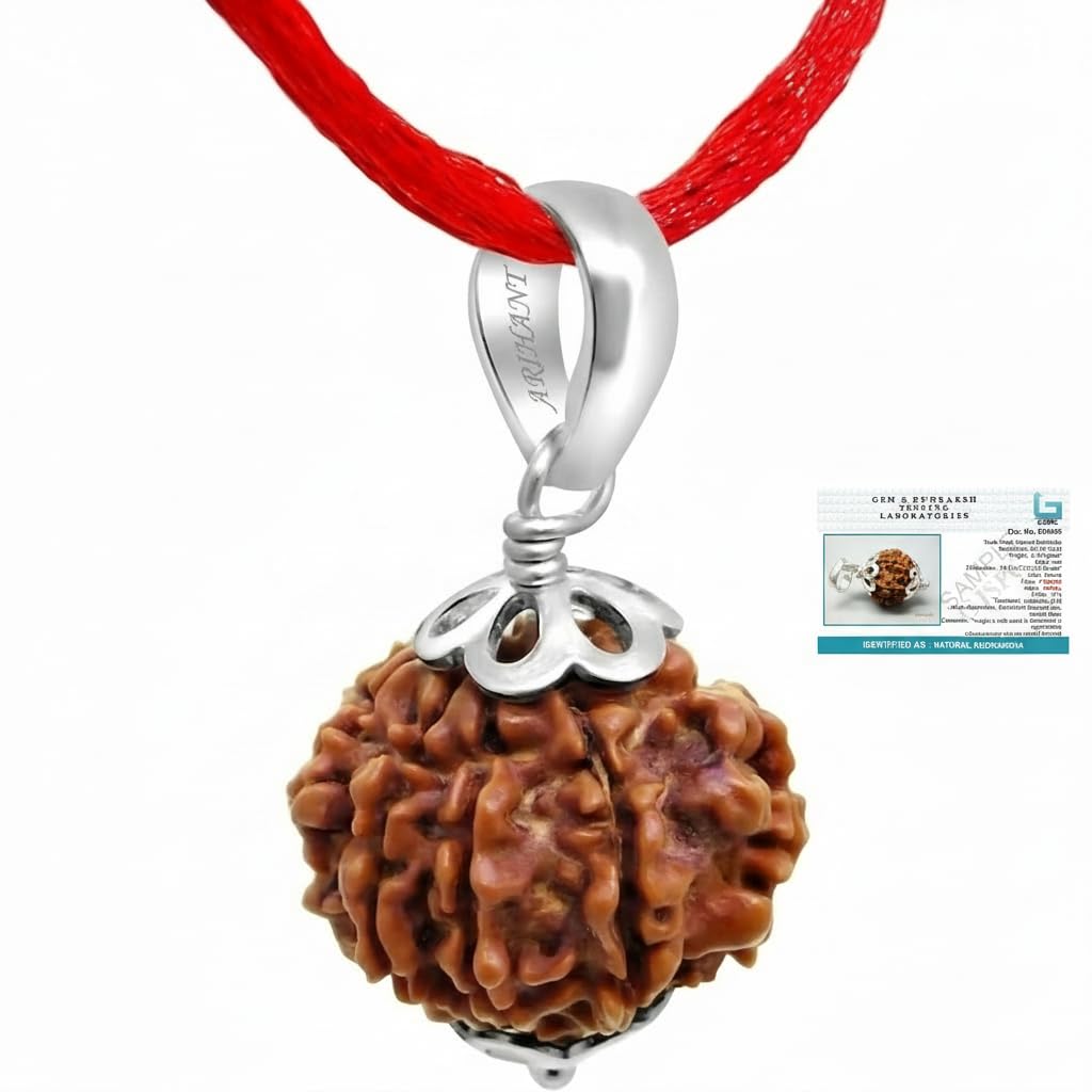 Arihant Gems and Jewels® 7 Mukhi / 7 Faced Nepali Rudraksha with 925 Silver Pendant – Natural & Certified | Astrological Benefits | Unisex Design | Positive Energy for Men & Women-image-3