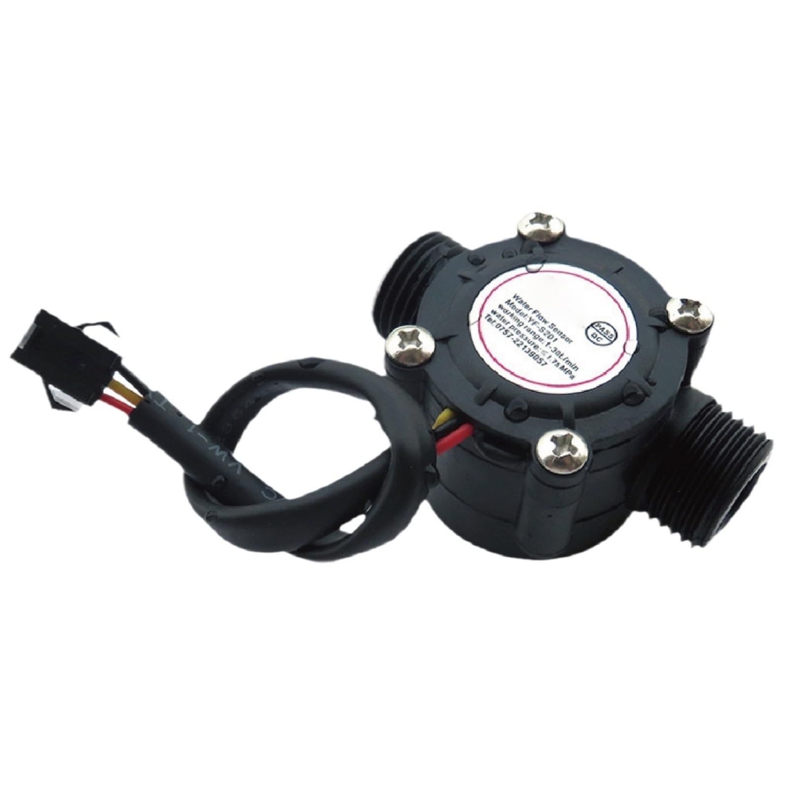 QfUxYYSLD Water Flow Sensor YF-S201 1/2'' Effect Flow Meter Series 1-30L/min Liquid Flow Switch 5-24V(S201B-black)