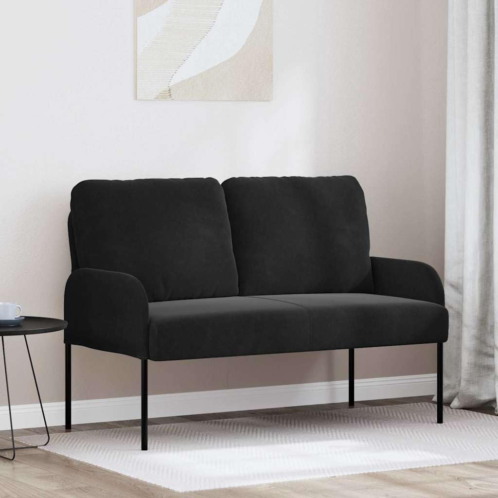 Sofa narożna z poduszką, 110 cm, czarna, sklejka, nowoczesny design, zestaw wypoczynkowy z funkcją spania i funkcją relaksu, do salonu, biura, salonu, salonu, salonu, salonu, komfortu