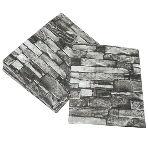 HOMSFOU 20 Piezas Pegatinas de Azulejos Decorativos Simuladas de Rock Slice Adhesivas para Paredes Cocinas y Dormitorios