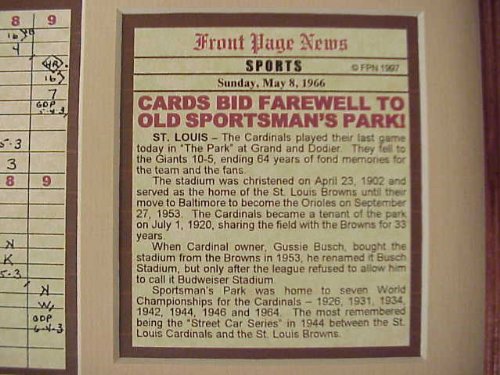 11X14 Framed & Matted Farewell To Old Sportsman Park 1966 St Louis Cardinals 8X10 Photo #TOP1