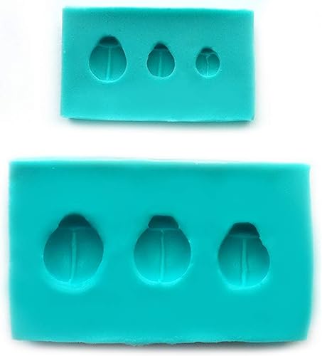 WSA - Moldes de silicona para cuerpo de mariquita (juego de 2 moldes, 6 tamaños)