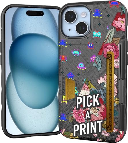 Image of Smartish iPhone 15 Wallet Case - Wallet Slayer Vol. 2 [Slim + Protective] Credit Card Holder w /Kickstand - Drop Tested Hidden Card Slot Cover Compatible w /Apple iPhone 15 - Custom Prints