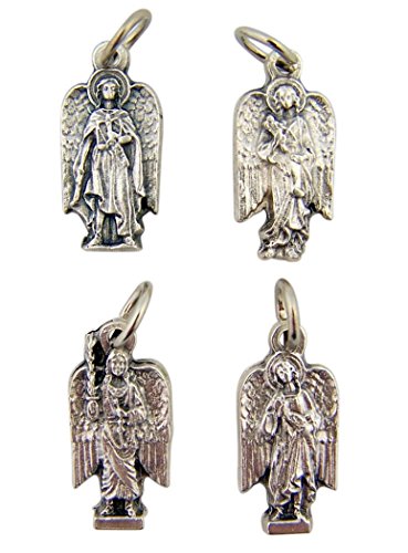 Needzo Religious Gifts Silver Tone Set of The 4 Archangels of God Pendants, 13/16 Inch