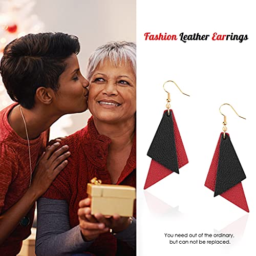 Jagucho Leather Earrings Dangle for Women, Lightweight Hoop Earrings Drop for Teen Girls, Gifts for Women3