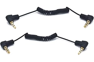 2-Pack 3.5 to 2.5 Cable, 11.8 Inch Coiled Audio Aux Cable