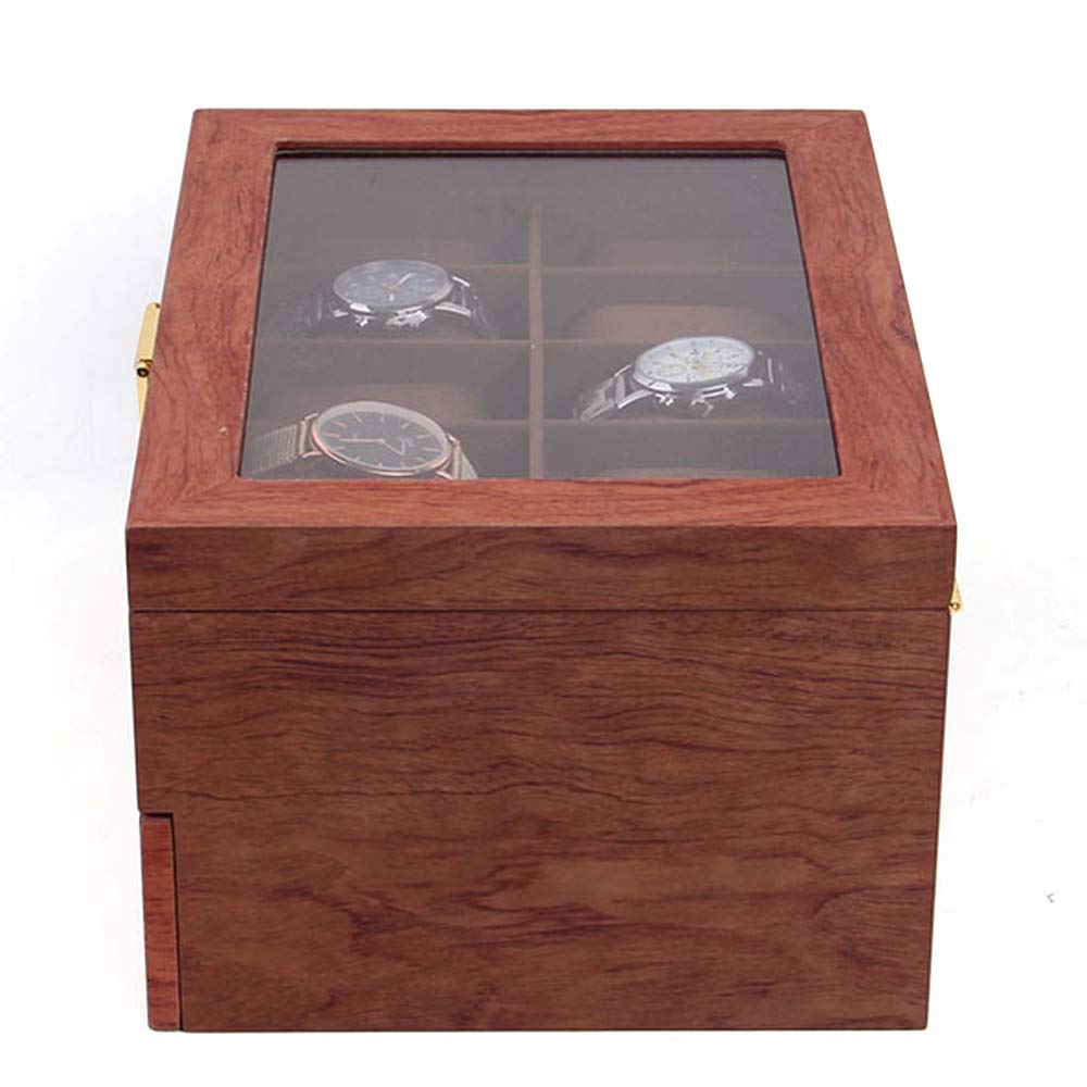Caja Relojes, Caja de Relojes Hombre con 20 Ranuras, Estuche de Relojes de Madera de 2 Niveles con Tapa de Cristal, Forro de Terciopelo, Regalo de Hombres Amante Relojes Queridos