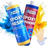 JHKL RESIN 64OZ Crystal Clear Epoxy Resin Kit, No Bubble & Not Yellowing Clear Epoxy for Casting & Coating, Table Top, Bar Top, DIY Jewelry Making, Art Crafts, Wood & Resin to Easy Mix 1:1