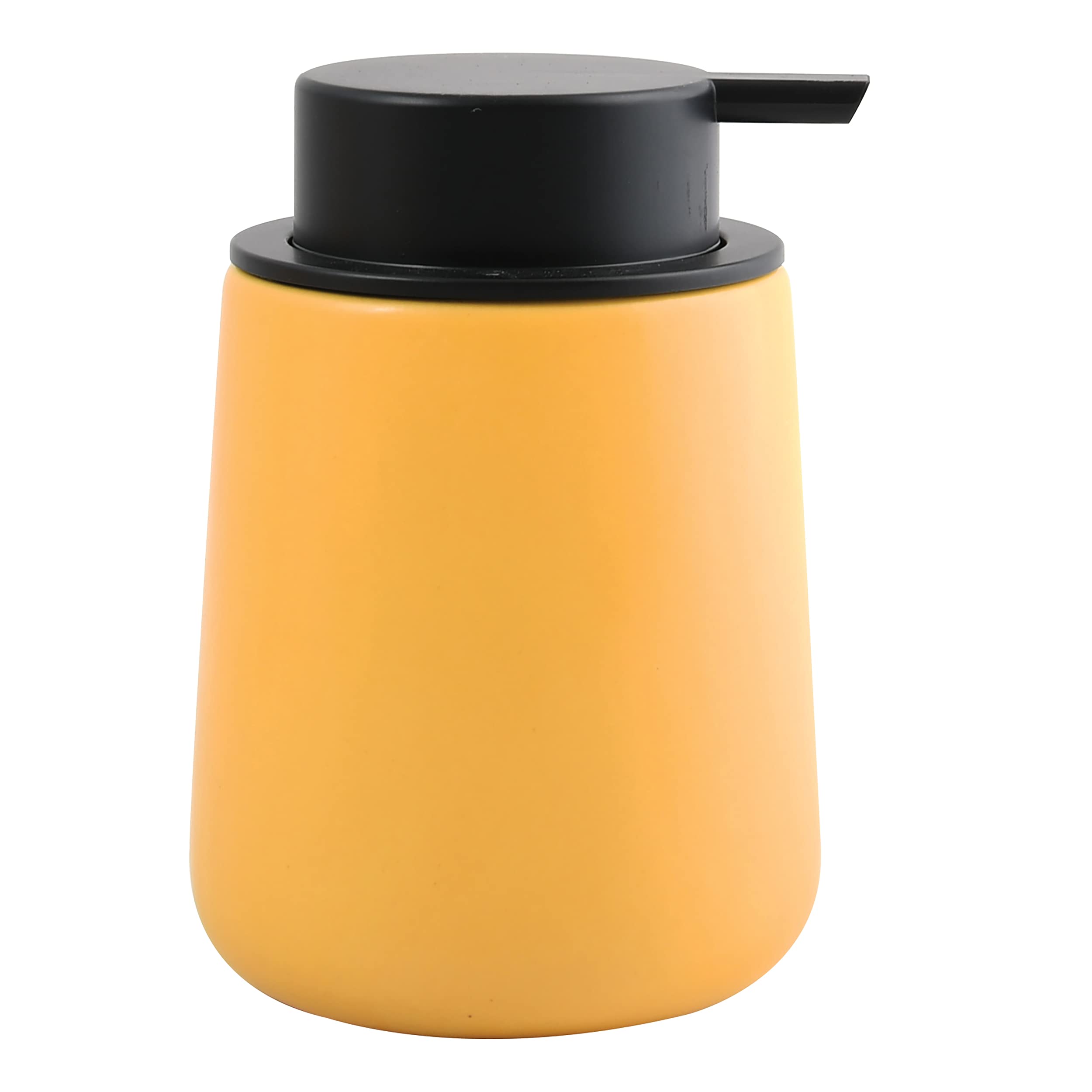 Msv Maonie Ceramic Liquid Soap Dispenser 300 Ml Matt Saffron Yellow, Standard