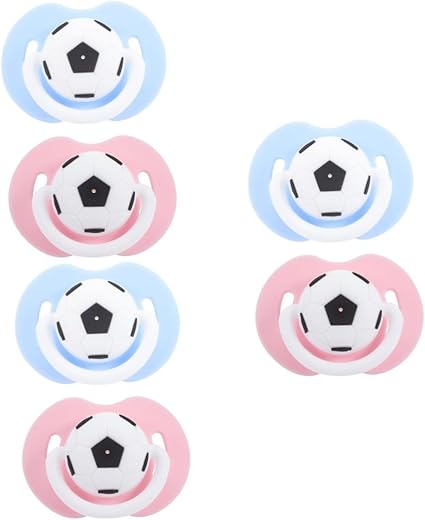 VICASKY Baby Shower Pelota 6 Piezas Chupete De Futbol Chupetes De Bebe Suministro De Bebé Chupetes Divertidos Chupetes De Silicona Chupete De Para Bebé Divertido Chupete De Bebé Gel De Sílice