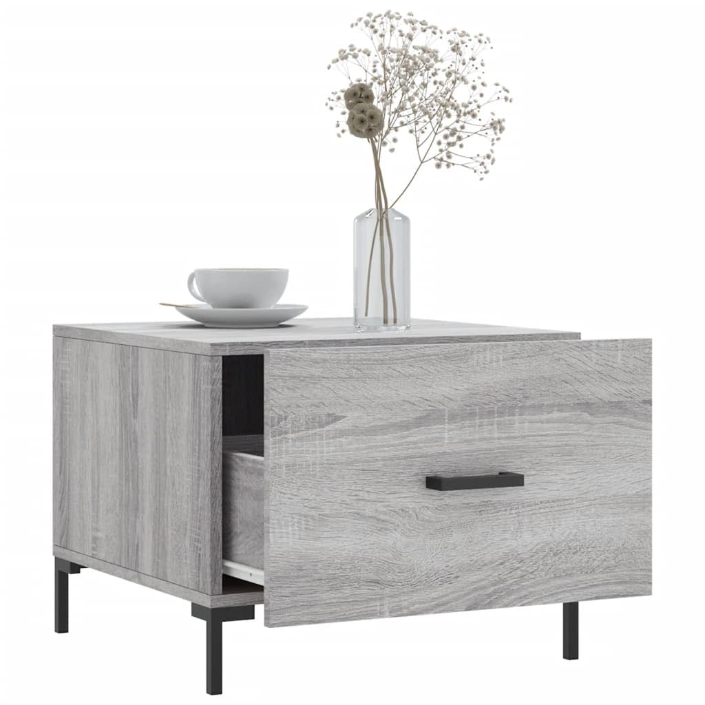 Homgoday Tavolino da caffè Sonoma grigio 50 x 50 x 40 cm, in legno ingegnerizzato, tavolino da tè per soggiorno, sala ricevimenti degli ospiti, camera da letto e ufficio, tipo 7