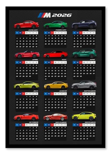 Image of Funk You Store BMW M Calender 2026 Poster | A3 Sized (42 x 29 cm) BMW Calendar 2026 Poster for Wall | M5, M4, M3 and more | Car Posters for Wall | New Year Calender for Car Guy