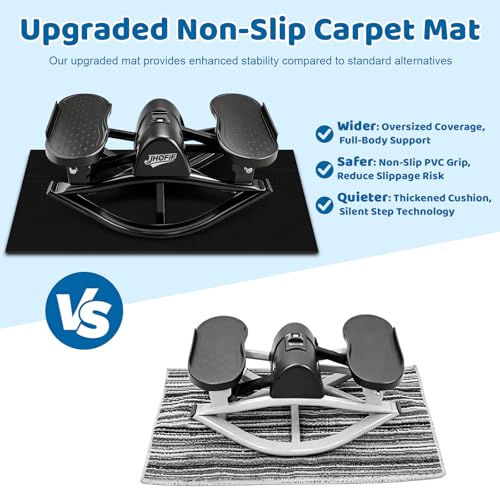 Image of U-Rock Mini Stepper with Upgraded Anti-Slip Mat, Resistance Bands & 3D Swing Motion - Quiet Compact Stair Stepper with Digital Monitor, Full-Body Workout Fitness Equipment for Home & Office