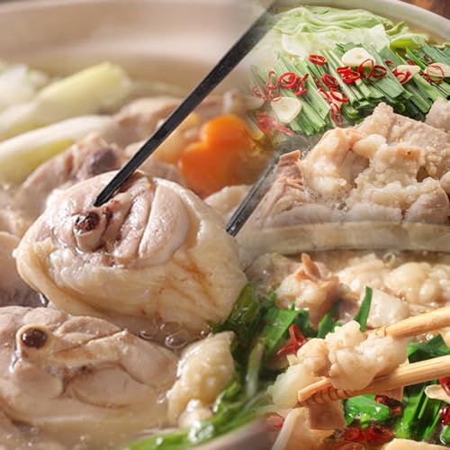 [博多名物]福岡県産ハーブ鶏水炊き&国産牛もつ鍋(醤油味/みそ味) 味を選べる 食べ比べセット 各2人前 お取り寄せグルメ お取り寄せ 福岡 お土産 九州 福岡土産 取り寄せ グルメ 福岡県 (水炊き&もつ鍋セット(みそ味))