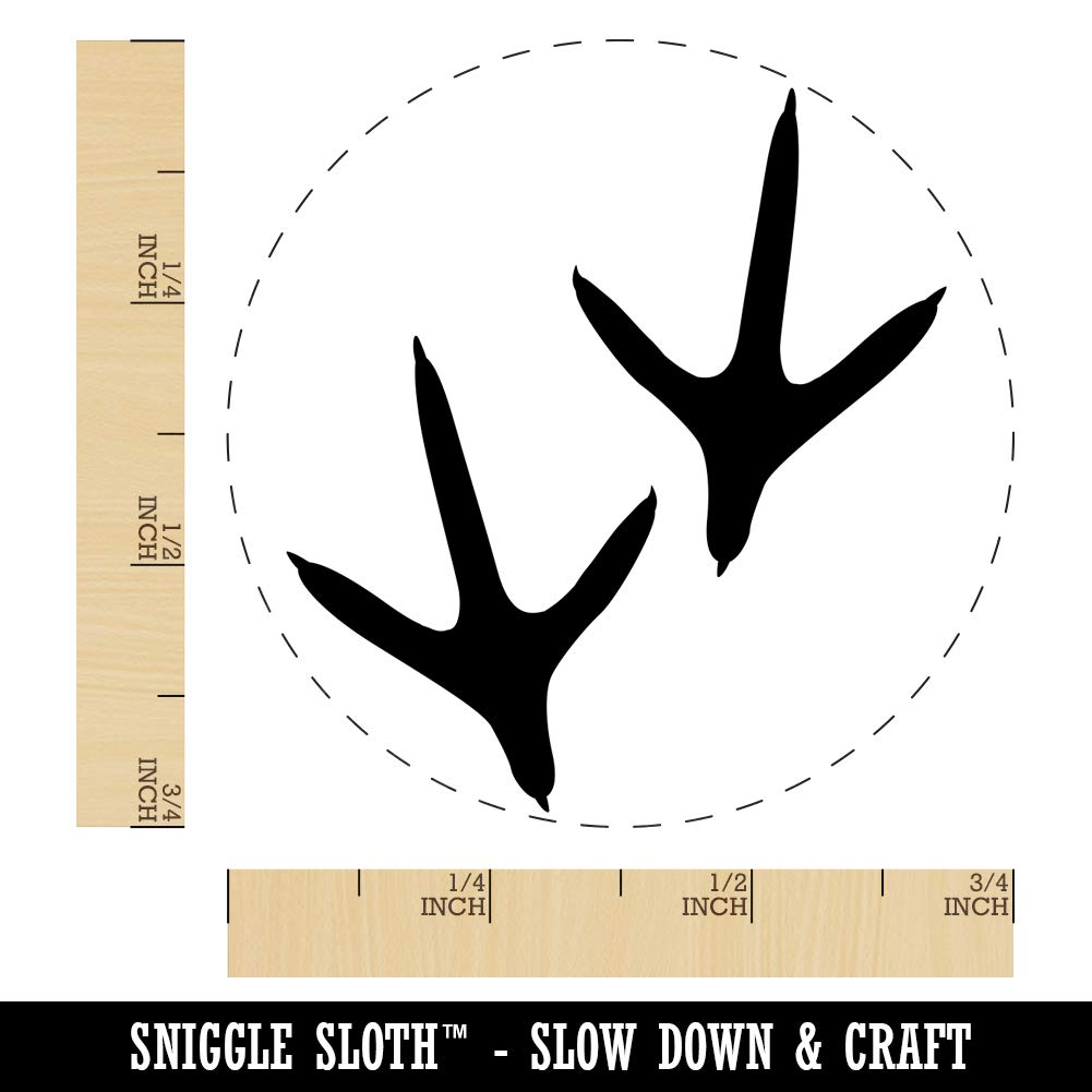 Chicken Footprints Tracks Chicken Egg Rubber Stamp - 3/4 Inch Small