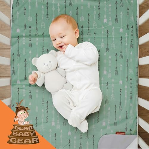 Image of Dear Baby Gear - Premium Car Seat Baby Blanket - Soft Swaddle Blanket for Baby Girls and Boys, Plush Blankets - Adorable Designs, Comfortable Fabric - Mint Green Arrows(40 x 30 inches)
