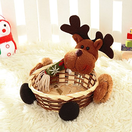 FGUUTYM Cesto portaoggetti di Natale caramelle regalo decorazione cestino di Natale guida e organizzatori contenitore di plastica per vestiti (B, taglia unica)