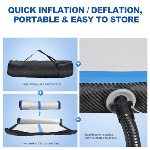 FBSPORT Airtrack Matte 5m, 20cm hoch (black & blue) - 5