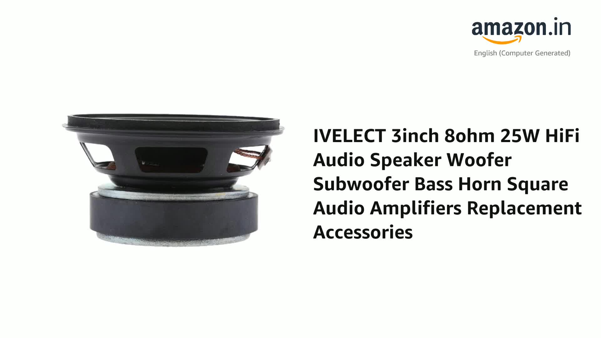IVELECT 3inch 8ohm 25W HiFi Audio Speaker Woofer Subwoofer Bass