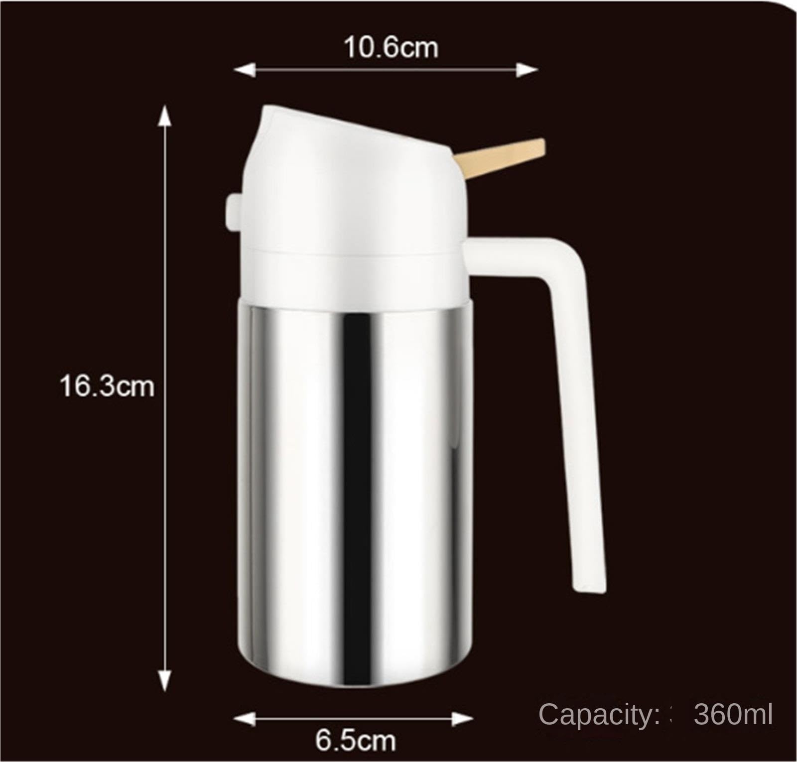 Butelka Oliwę Rozpylacz Oleju Do Gotowania Do Użytku Domowego 2 W 1 Dozownik Oliwy Z Oliwek Do Sałatek Smażonych Na Powietrzu Dozownik Oleju Kuchennego(White,360ml)
