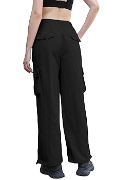 Amazon.com: Cromoncent Girls High Waist Parachute Pants Y2K