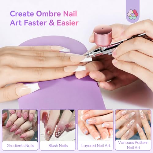 Image of SAVILAND Advanced Airbrush Gun: Zero Downtime Flawless Design Airbrush Kit Portable Airbrush Accessories 0.3mm Needles Nail AirBrush Machine for Painting Cake Decorating Barber Model Makeup Nail Art
