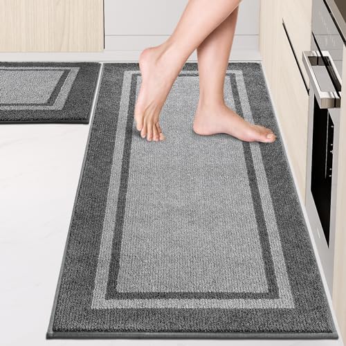 Kitchen Rugs Set (24" x 36"+24" x 60"), Non-Slip Machine