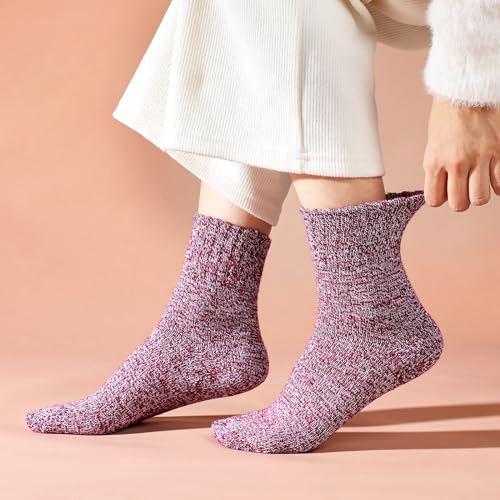 Image of Clothirily Wool Socks, Thick Soft Wool Socks for Women, Vintage Warm Womens Sock, Winter Warm Boot Sock for Women Men