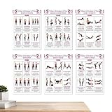 Eastuy Tabla De Ejercicios,6 Piezas Rutina Completa de Ejercicios con Seguimiento - Guía De Entrenamiento para Yoga Y Mancuernas | para Dormitorio Oficina Sala