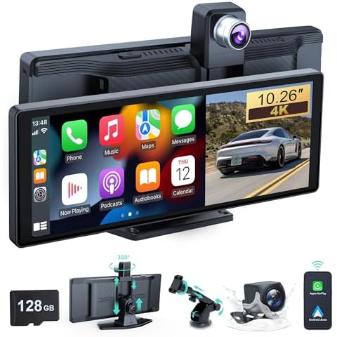 10.26 Inch Wireless Car Stereo with Dash Cam Cover