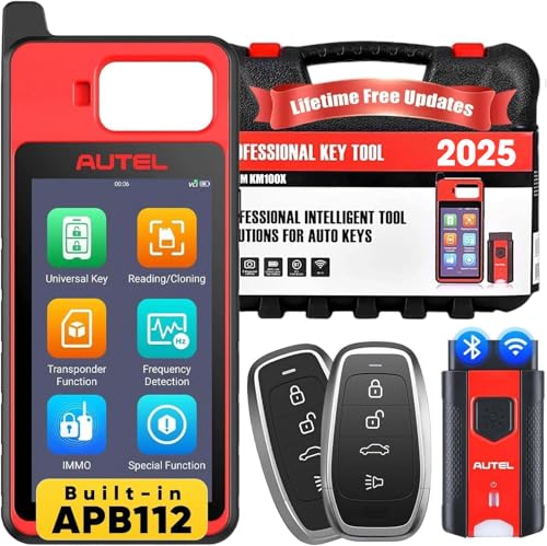 Autel Diagnosi MaxiIM KM100 (X) Programmatore Chiavi, 2025 Uguale al KM100 KM100E Strumenti Programmazione, Ver Lite di IM508 IM608 2 Pro, APB112 Integrato, Apprendimento OBD sul 99% Auto, Vin Auto