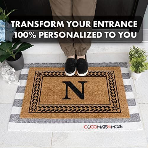Miniatura 5 de COCO MATS 'N MORE Tapete personalizado con monograma para interiores y exteriores, antideslizante, fibra de coco con respaldo de vinilo, boda,
