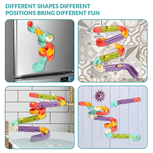 56 Pcs Bath Toys For Toddlers Building Wall Bathtub Toy Water Slide For Kids Ages 4-8, Diy Take Apart Set Shower Gifts With Wind Up Duck And Animals Squirter Toys For Boys And Girls #TOP1