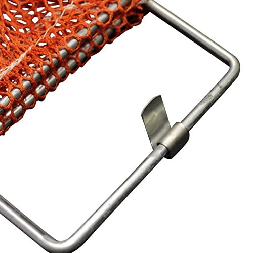 SGT KNOTS Mesh Catch Bag w/Galvanized Wire Handle - Lightweight Nylon Scuba Dive Net Bag for Spearfishing, Lobster, More (10x16 in, Orange)