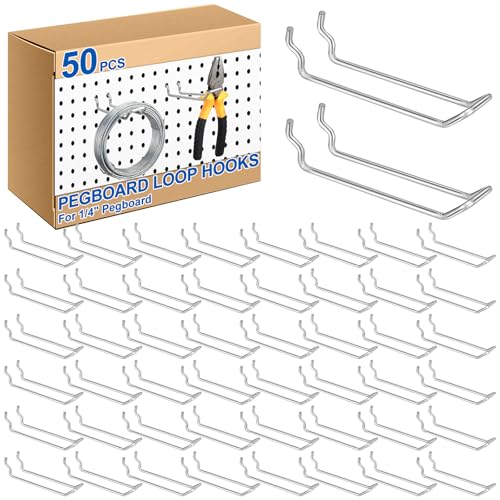 Tandefio 50 Pcs Double Arm Pegboard Hooks Heavy Duty 4.52