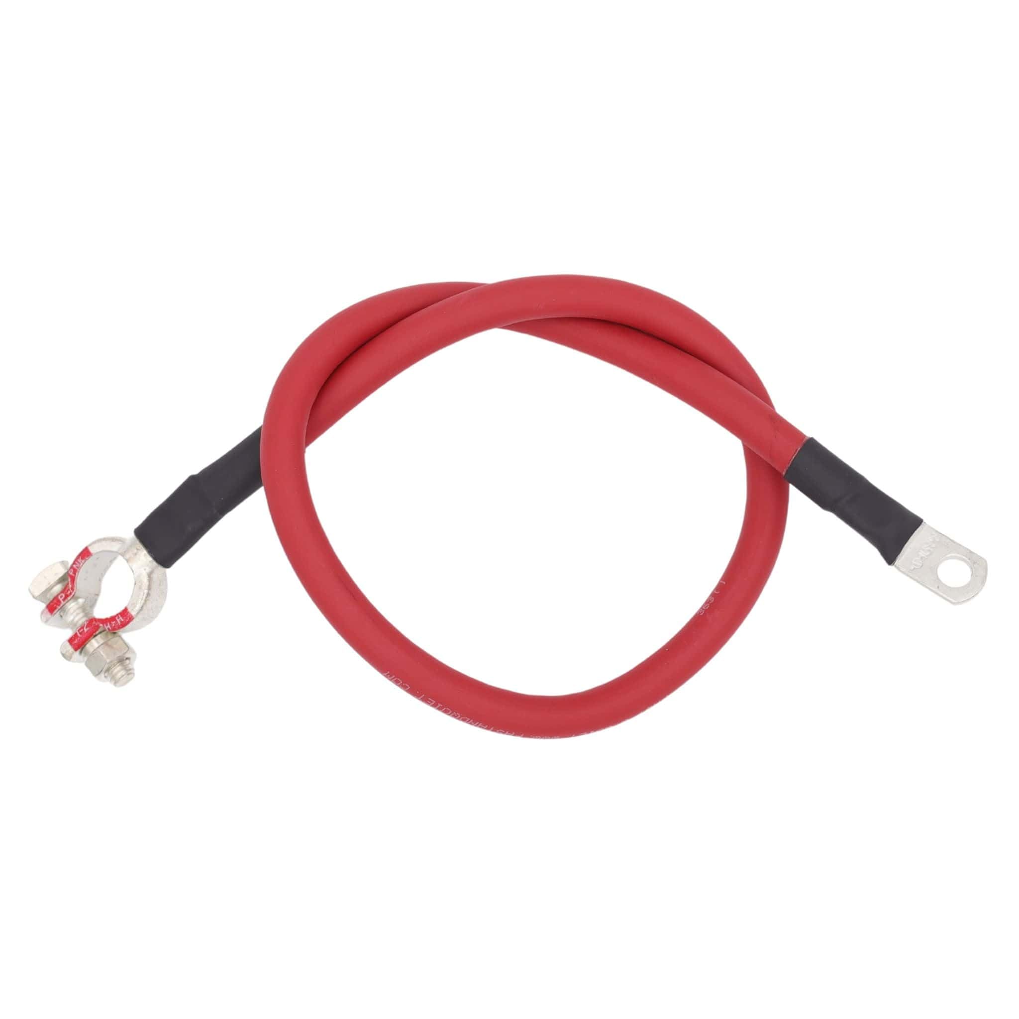 2 AWG Battery Cable with Battery Terminals, Pure Copper Wire, Automotive, Power Inverter, Welding, Golf Cart, Lawn Mower, Motorcycle (Red Wire, 1 FT (
