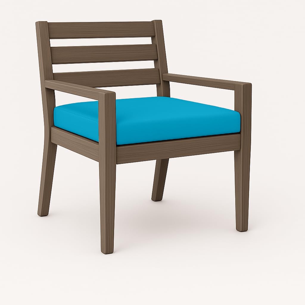 Sapphire Collection Waterproof Chair Cushion Seat Pads - Indoor Outdoor Water Resistant Seat Cushions for Garden, Patio, Office, Dining Room (Teal, 24"X24"X2")