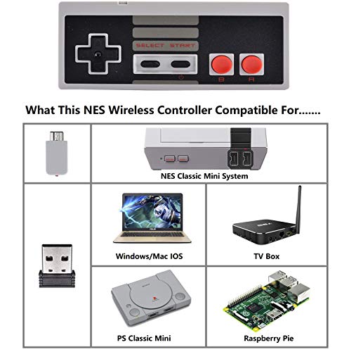 image for HL Global Wireless NES Controller,Upgrade Version 2 Pack NES Classic W