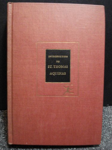 Introduction to Saint Thomas Aquinas (The Moder... B0006ARH9G Book Cover