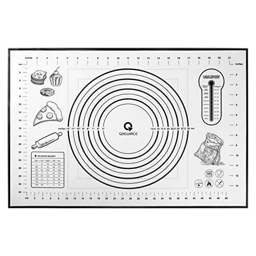 Quellance Silicone Baking Mat Extra Large, Pastry Mat With Measurement, Kitchen Counter Mat For Pie Crust cover
