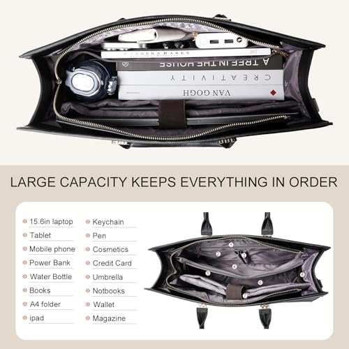 Handmade Luxury Vegan Leather Briefcase Handbags for Women, Large 16 inch Laptop Purse Waterproof Bags for Ladies4