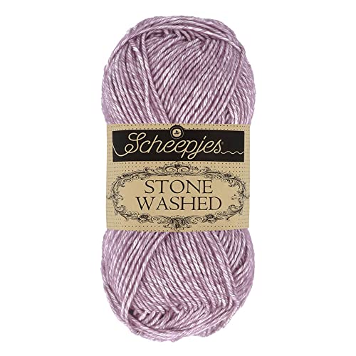 Image of Scheepjes Stone Washed Yarn, Cotton-Acrylic Blend, Deep Amethyst 811-50 g Ball