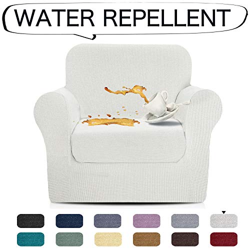 AUJOY Stretch 2-Piece Chair Covers Water-Repellent Dog Cat Pet Proof Couch Slipcovers Protectors