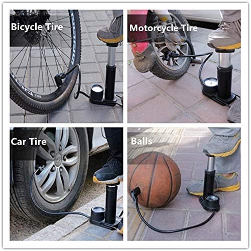 SEKOY® Portable Mini Aluminum Bike Pump/Bicycle Air Pump Foot Activated Mini Floor Cycle Pump for Car Bike and Bicycle with Pressure Gauge (Standard) - Material: Aluminium 1