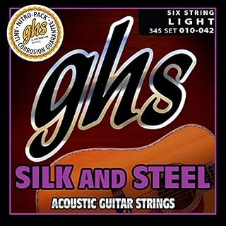 GHS Strings 345 Silk And Steel, Silver-Plated Copper Acoustic Guitar Strings, Light (10-42) - Les Beatles, Paul McCartney, John Lennon, RIngo Starr, George Harrison