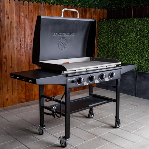 Blackstone 36 Inch Gas Griddle with Hood Cooking Station 4 Burner Flat Top Gas Grill Propane Fuelled Restaurant Grade Professional 36” Outdoor Griddle Station with Side Shelf - image 4