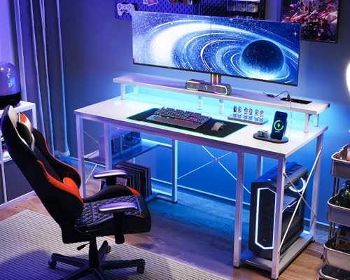 Bureau informatique avec prises et ports USB intégrés doté d'un support écran ergonomique - 7
